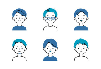 シンプルな男性イラストのバリエーションセット
