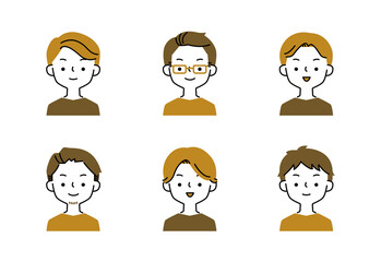 シンプルな男性イラストのバリエーションセット