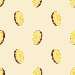 seamless pattern watercolor pineapple