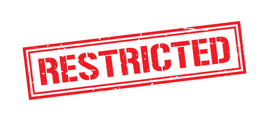 Restricted word stamp symbol isolated on white background. Grunge red rubber stamps sign.