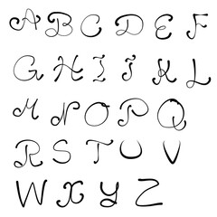 Hand draw tattoo 26 English letter
