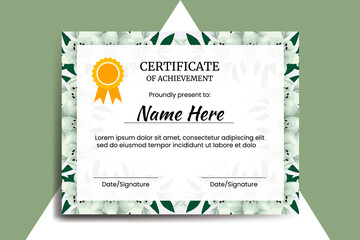 Certificate Template Lily Flower watercolor Digital hand drawn