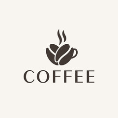 Coffee beans cup logo vector design inspiration