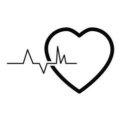 Heart rhythm icon. Electrocardiogram sign. Cardiology symbol. Medicine element. Vector illustration. Stock image. EPS 10.