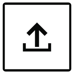 Upload Icon. Design vector sign symbol. Flat design style. Vector icon in square isolated on white background