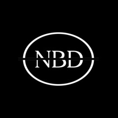 NBD letter logo design with black background in illustrator, vector logo modern alphabet font overlap style. calligraphy designs for logo, Poster, Invitation, etc.	