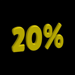 illustration of 3D Number for Discount from a font set with the background.