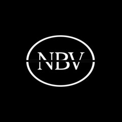 NBV letter logo design with black background in illustrator, vector logo modern alphabet font overlap style. calligraphy designs for logo, Poster, Invitation, etc.	