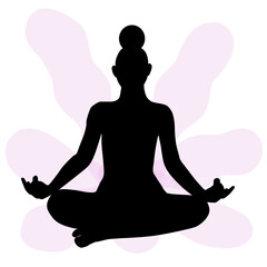 Women practice yoga lotus pose