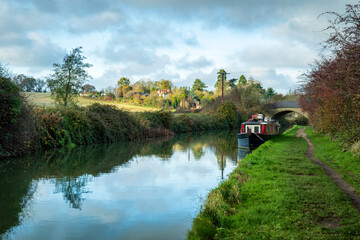 Fototapeta premium canal river day view near blisworth england uk