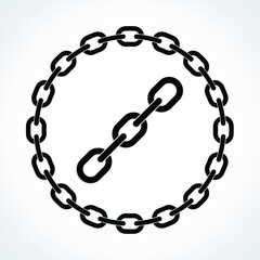 Obraz premium silhouette chain circle / vector illustration