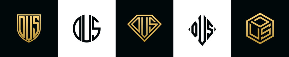 Initial letters DUS logo designs Bundle