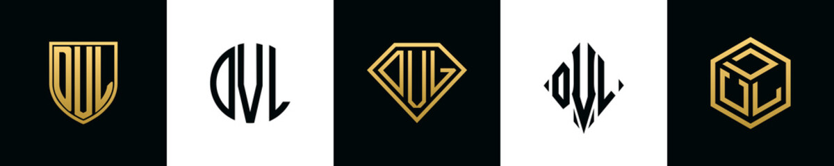 Initial letters DVL logo designs Bundle