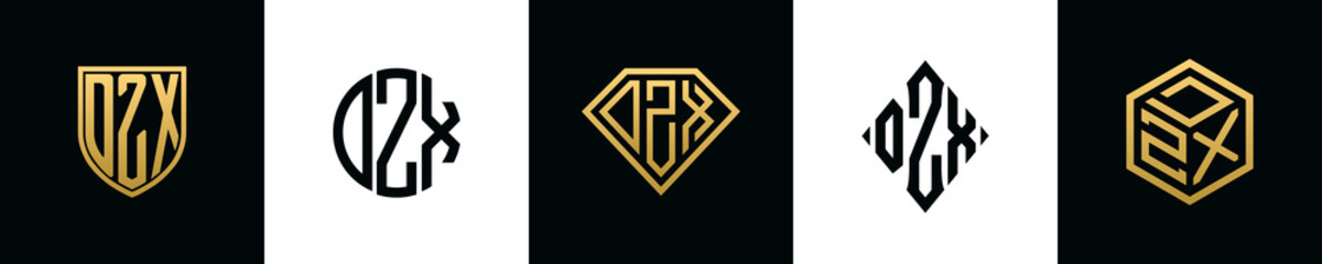 Initial letters DZX logo designs Bundle