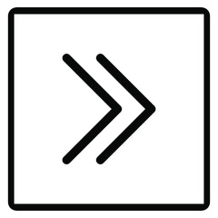 Right Arrow Icon. Right arrow icon vector in trendy flat style. Right arrow icon image, Right arrow icon illustration in square isolated on white background