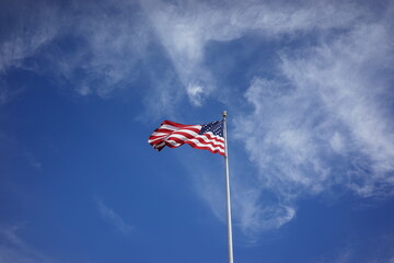 American Flag with Blue Sky