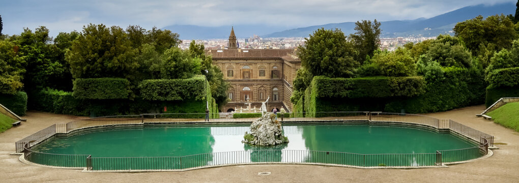 Neptune fountain  in Boboli Gardens, Florence