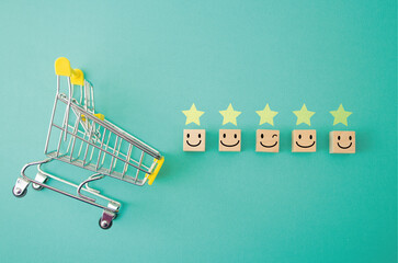 ネットショッピングの顧客満足度を知るための星による5段階評価	