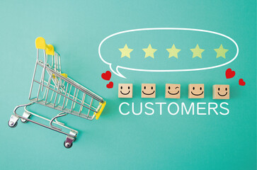 ネットショッピングの顧客満足度を知るための星による5段階評価	