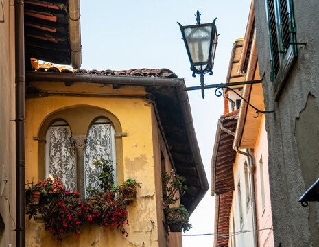 Street lamp in the medieval town