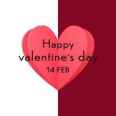 Valentine's day concept background. Vector illustration. Cute love banner or greeting card.