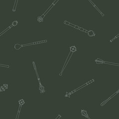 Seamless pattern with ancient battle Maces for your project