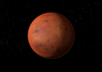 Planet Mars - Elements of this Image Furnished By NASA. 3D rendering.