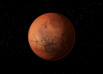 Obraz na płótnie Canvas Planet Mars - Elements of this Image Furnished By NASA. 3D rendering.