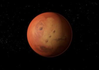 Planet Mars - Elements of this Image Furnished By NASA. 3D rendering.