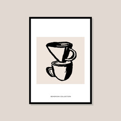 Abstract boho style art prints poster for wall art collection