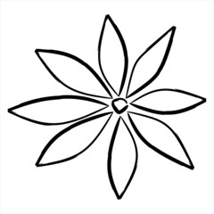 Black and white flower design element