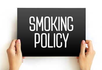 Smoking Policy text on card, concept background