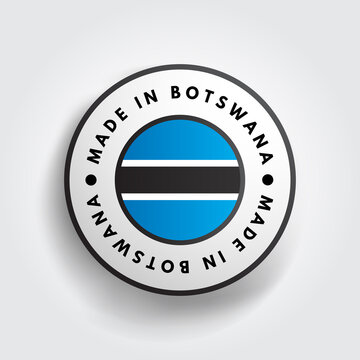 Made in Botswana text emblem badge, concept background