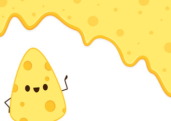Cheese character design. wallpaper. background. cheese stretch. cheese on white background. 