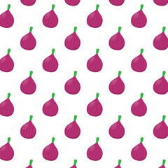 Onion pattern vector. Onion on white background. free space for text. copy space.
