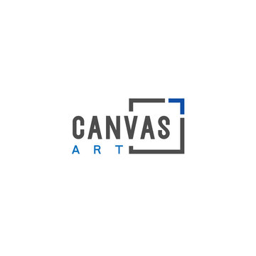 Flat letter mark CANVAS ART display logo design