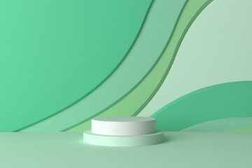 Abstract  background mock up,  with podium geometry shape minimalist for podium,modern stage, display or showcase, 3d rendering.	