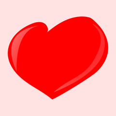 Red shape heart  isolated on light background. Vector Design element.