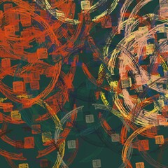 Minimalism and simplicity. Dynamic pattern. Rectangles. Vivid colors. Handmade sketch. Modern, artistic background. Layered painting. Pastel tones. 2d illustration. Tiny shapes. 