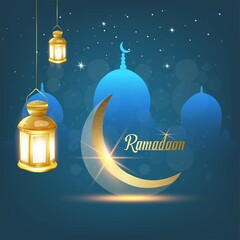 Ramadan concept. Dates close-up in the foreground. Ramadan Lanterns and a bowl of date on a wooden table. wall background. Space for text on the right. iftar concept image. Ramadan kareem 3d image.