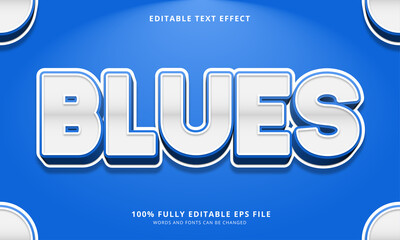 Blues text style editable text effect