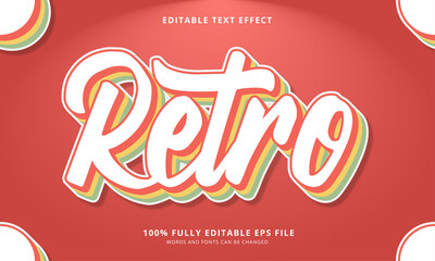 Retro text style editable text effect