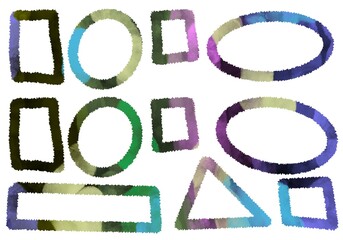 Set with coloured frames for packaging and posters and postcard and magazines and stickers