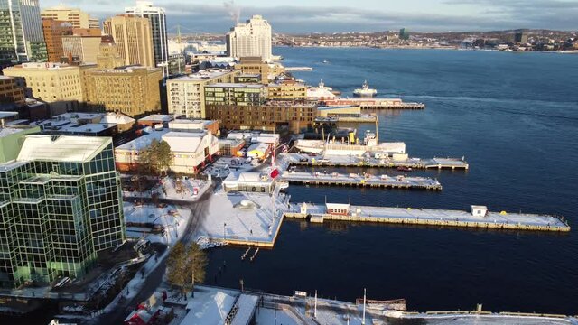 Halifax, Nova Scotia- Waterfront Boardwalk In Winter