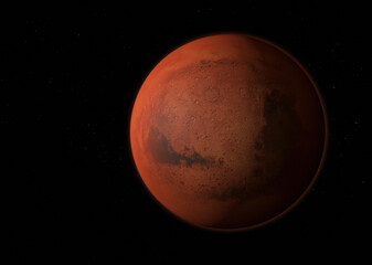 Planet Mars - Elements of this Image Furnished By NASA. 3D rendering.