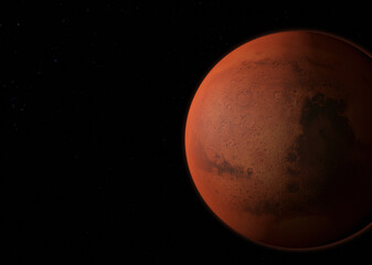 Planet Mars - Elements of this Image Furnished By NASA. 3D rendering.