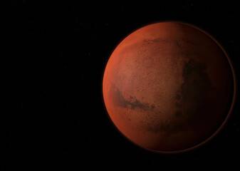 Fototapeta premium Planet Mars - Elements of this Image Furnished By NASA. 3D rendering.