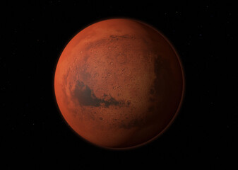 Planet Mars - Elements of this Image Furnished By NASA. 3D rendering.