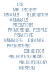 Obraz premium Collection of a ice age related words and phrases in a vintage style