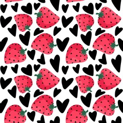 Fruit seamless strawberry pattern for fabrics and textiles and packaging and gifts and cards and linens 
